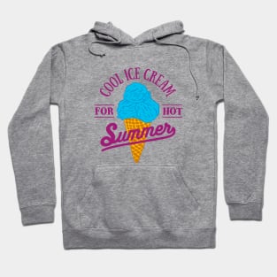 Bright Ice Cream Illustration With Lettering. For Hot Summer Hoodie